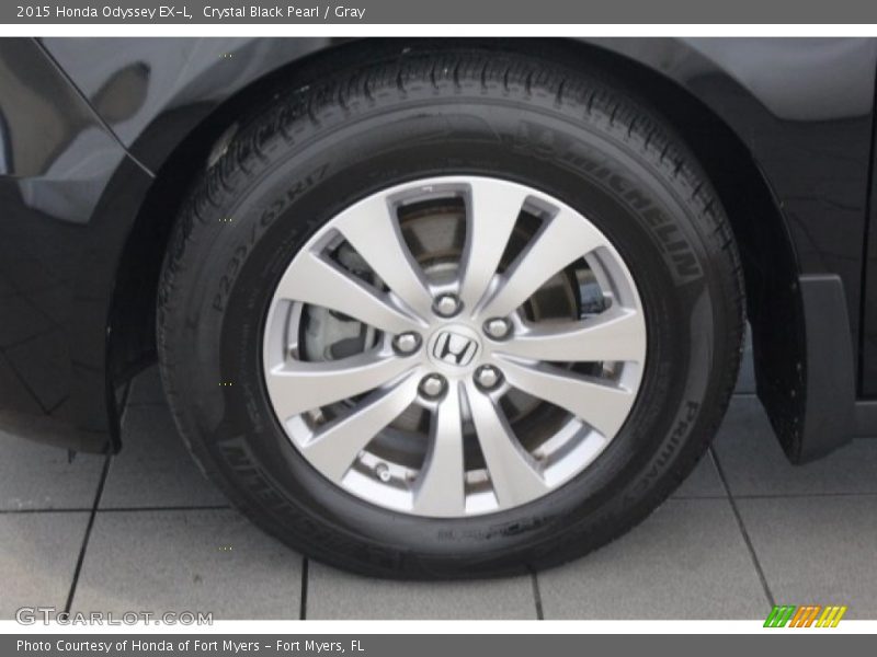 Crystal Black Pearl / Gray 2015 Honda Odyssey EX-L