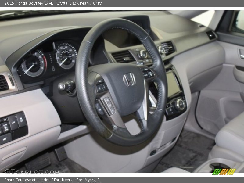 Crystal Black Pearl / Gray 2015 Honda Odyssey EX-L