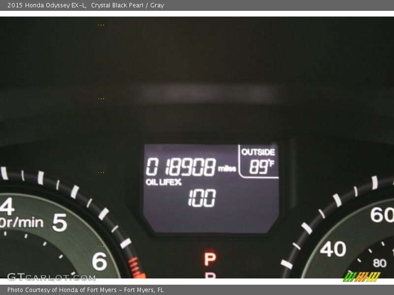 Crystal Black Pearl / Gray 2015 Honda Odyssey EX-L