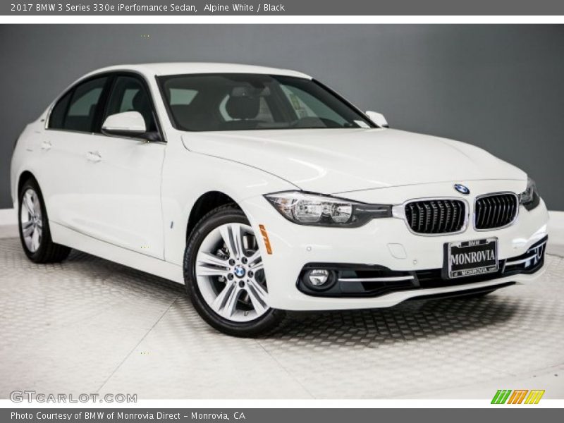 Alpine White / Black 2017 BMW 3 Series 330e iPerfomance Sedan