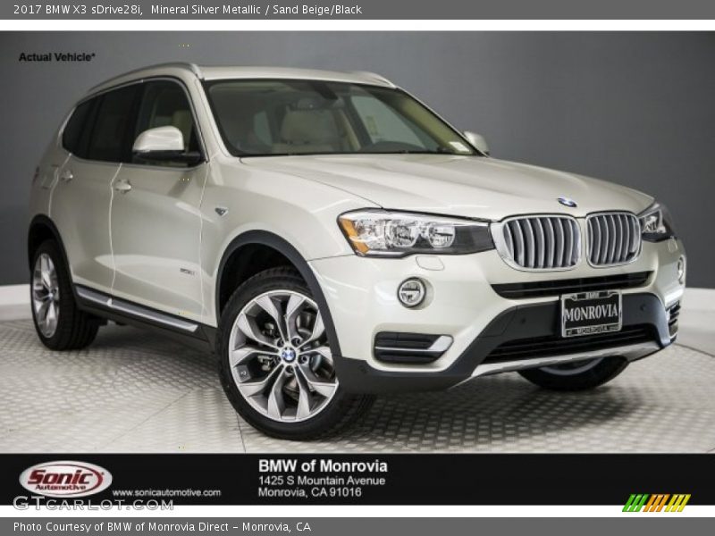 Mineral Silver Metallic / Sand Beige/Black 2017 BMW X3 sDrive28i