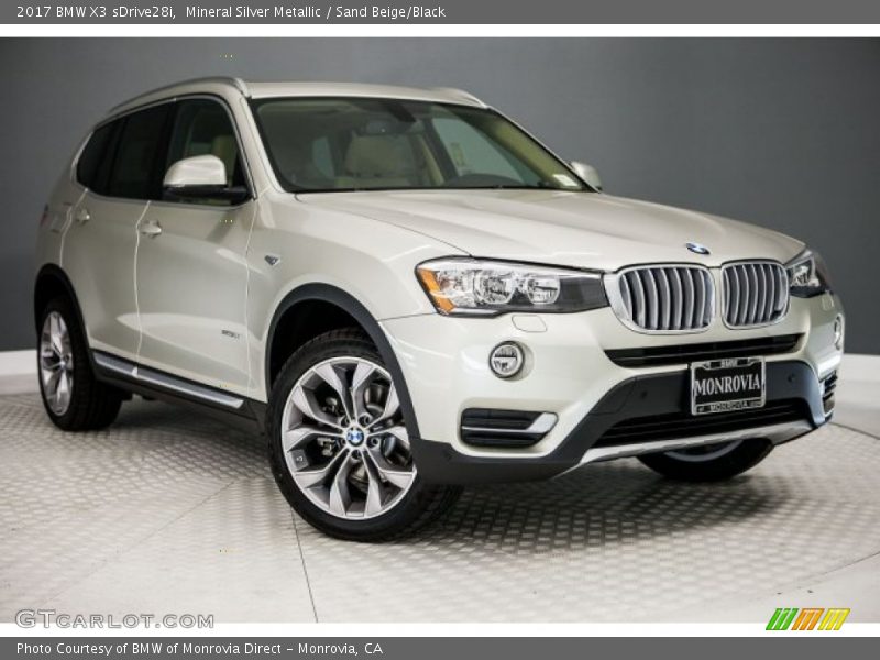 Mineral Silver Metallic / Sand Beige/Black 2017 BMW X3 sDrive28i