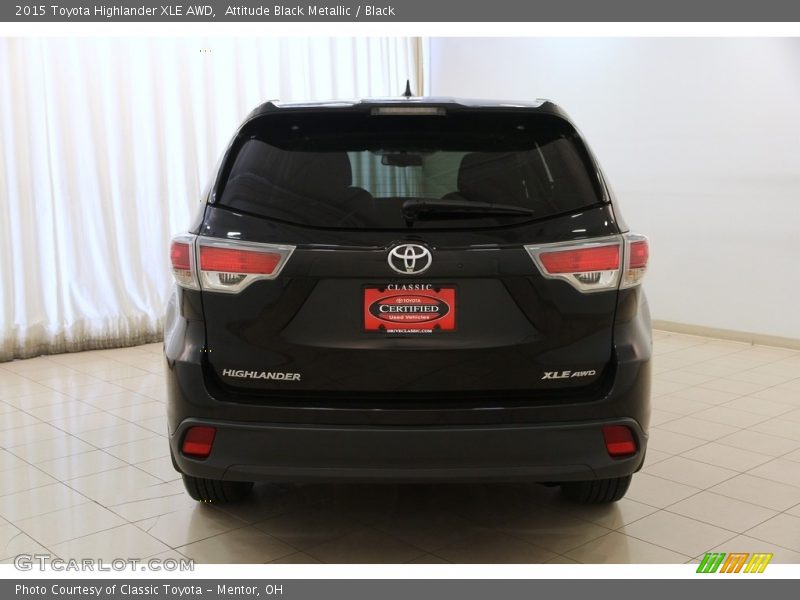 Attitude Black Metallic / Black 2015 Toyota Highlander XLE AWD