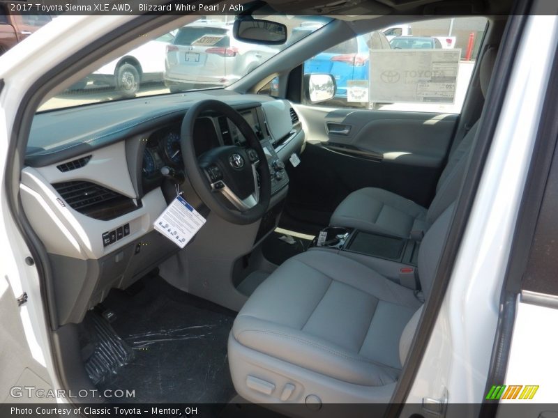 Blizzard White Pearl / Ash 2017 Toyota Sienna XLE AWD