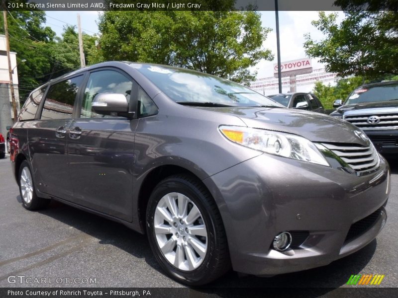 Predawn Gray Mica / Light Gray 2014 Toyota Sienna Limited AWD
