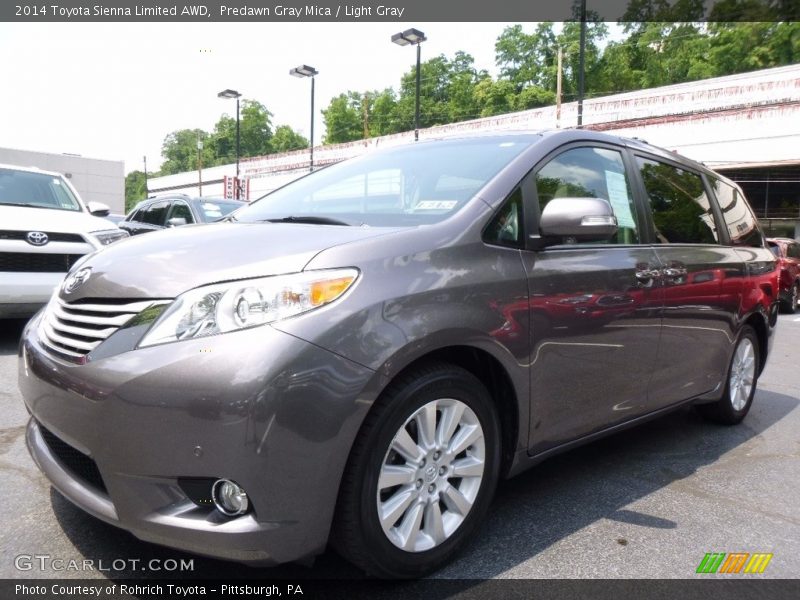 Predawn Gray Mica / Light Gray 2014 Toyota Sienna Limited AWD