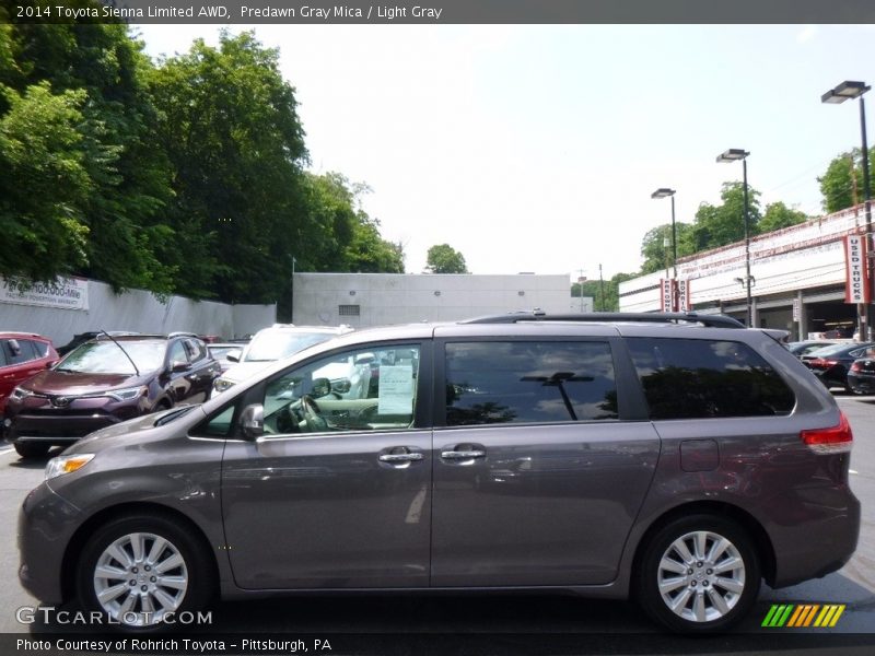 Predawn Gray Mica / Light Gray 2014 Toyota Sienna Limited AWD
