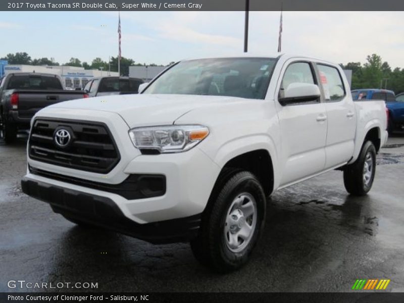 Super White / Cement Gray 2017 Toyota Tacoma SR Double Cab