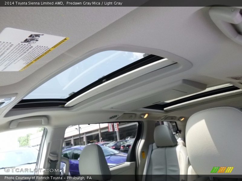 Predawn Gray Mica / Light Gray 2014 Toyota Sienna Limited AWD