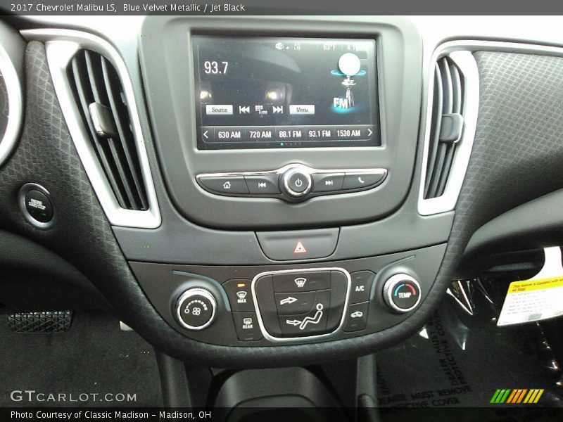 Blue Velvet Metallic / Jet Black 2017 Chevrolet Malibu LS
