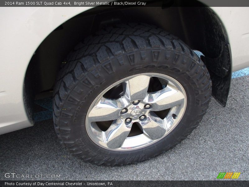 Bright Silver Metallic / Black/Diesel Gray 2014 Ram 1500 SLT Quad Cab 4x4