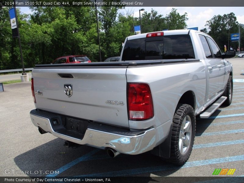 Bright Silver Metallic / Black/Diesel Gray 2014 Ram 1500 SLT Quad Cab 4x4