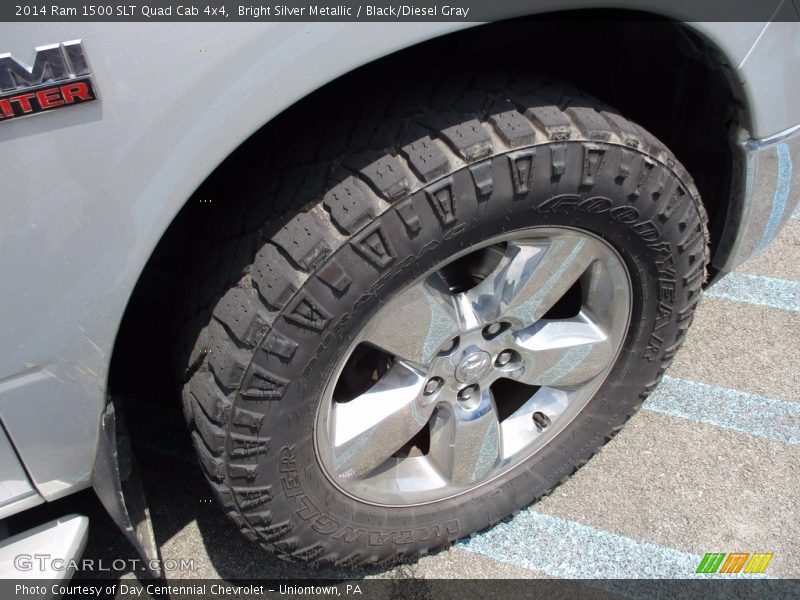 Bright Silver Metallic / Black/Diesel Gray 2014 Ram 1500 SLT Quad Cab 4x4