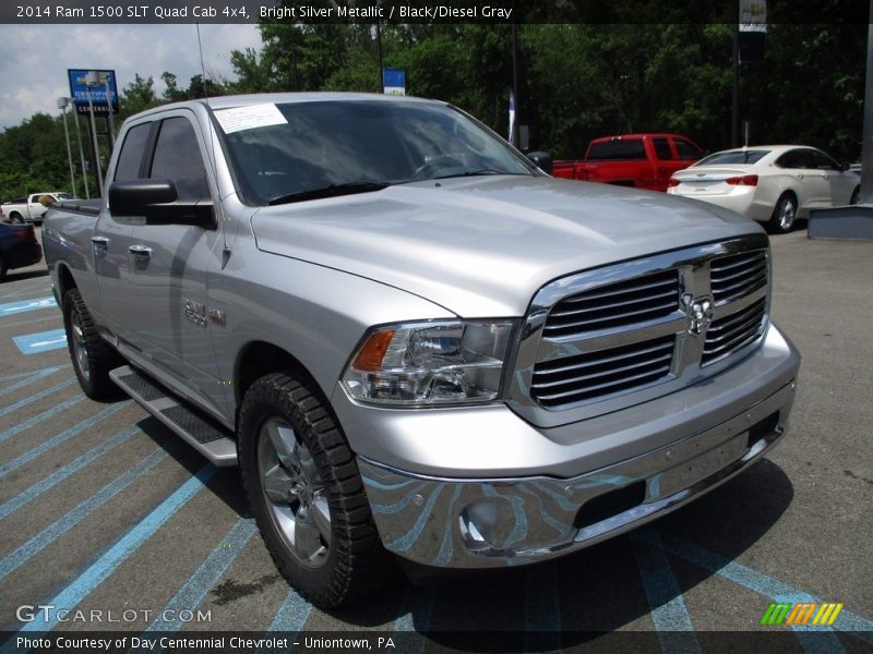 Bright Silver Metallic / Black/Diesel Gray 2014 Ram 1500 SLT Quad Cab 4x4