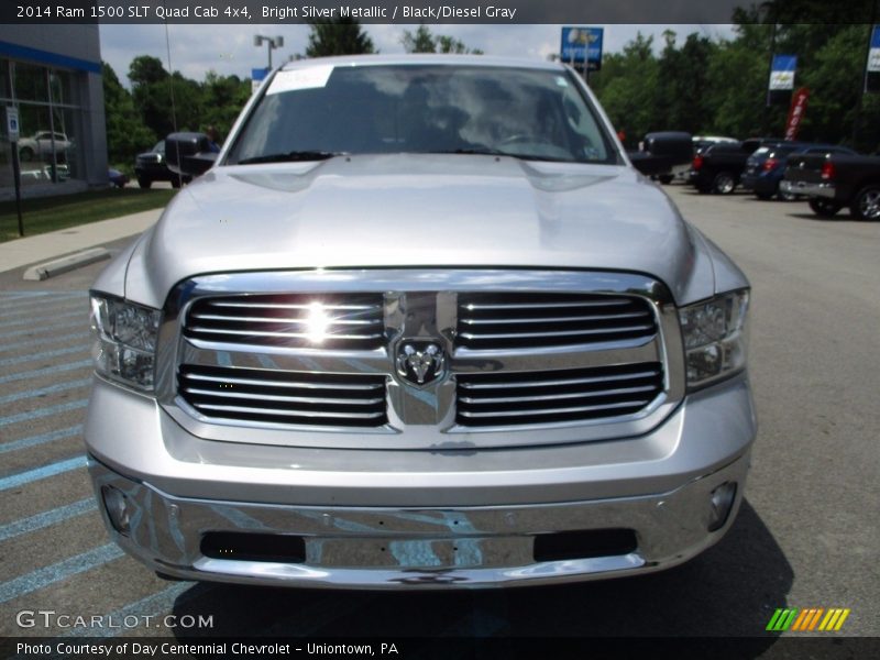 Bright Silver Metallic / Black/Diesel Gray 2014 Ram 1500 SLT Quad Cab 4x4
