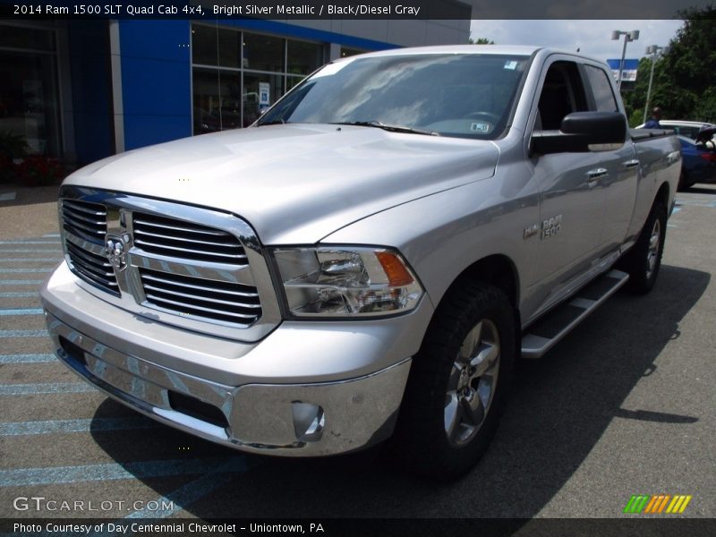 Bright Silver Metallic / Black/Diesel Gray 2014 Ram 1500 SLT Quad Cab 4x4