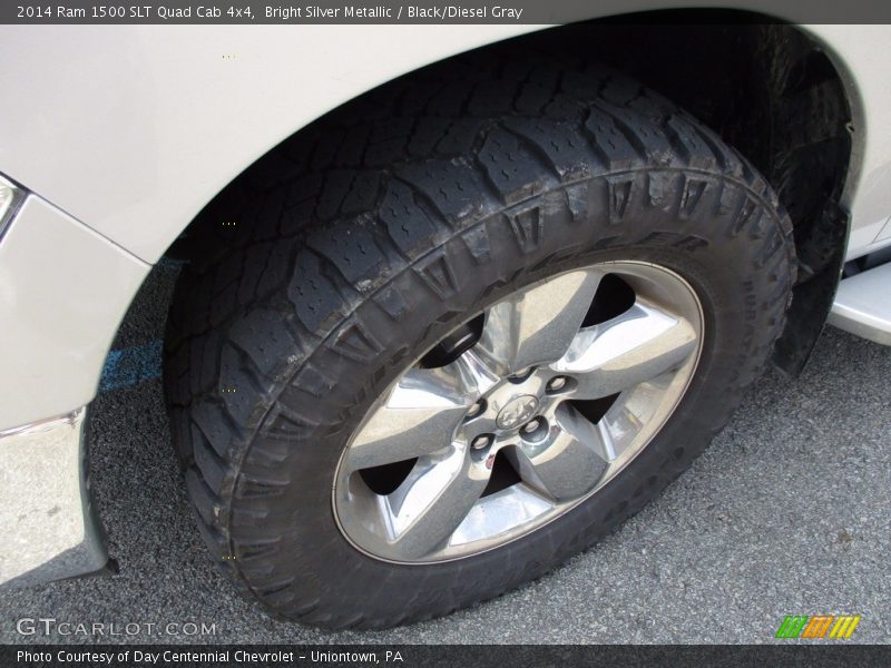 Bright Silver Metallic / Black/Diesel Gray 2014 Ram 1500 SLT Quad Cab 4x4