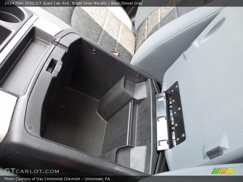 Bright Silver Metallic / Black/Diesel Gray 2014 Ram 1500 SLT Quad Cab 4x4