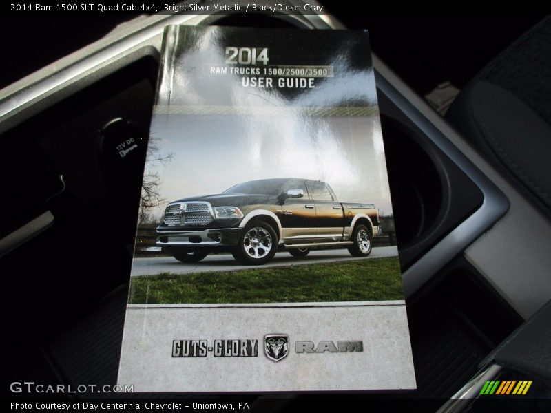 Bright Silver Metallic / Black/Diesel Gray 2014 Ram 1500 SLT Quad Cab 4x4