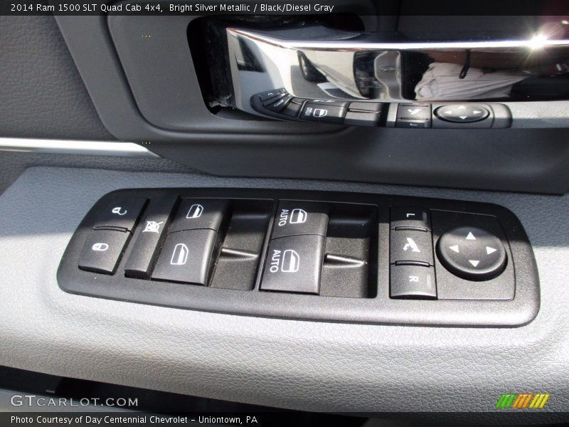 Bright Silver Metallic / Black/Diesel Gray 2014 Ram 1500 SLT Quad Cab 4x4