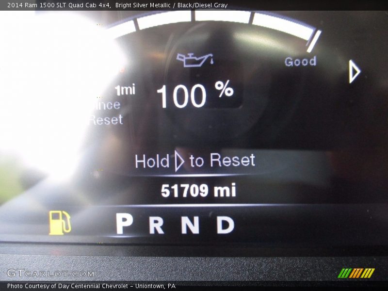 Bright Silver Metallic / Black/Diesel Gray 2014 Ram 1500 SLT Quad Cab 4x4