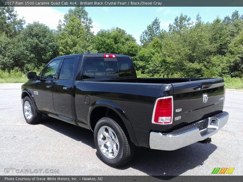 Brilliant Black Crystal Pearl / Black/Diesel Gray 2017 Ram 1500 Laramie Quad Cab 4x4