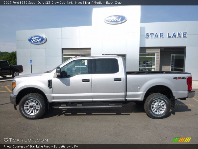 Ingot Silver / Medium Earth Gray 2017 Ford F250 Super Duty XLT Crew Cab 4x4