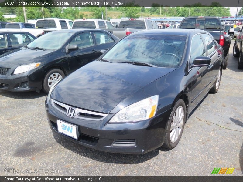 Nighthawk Black Pearl / Gray 2007 Honda Accord EX-L V6 Sedan