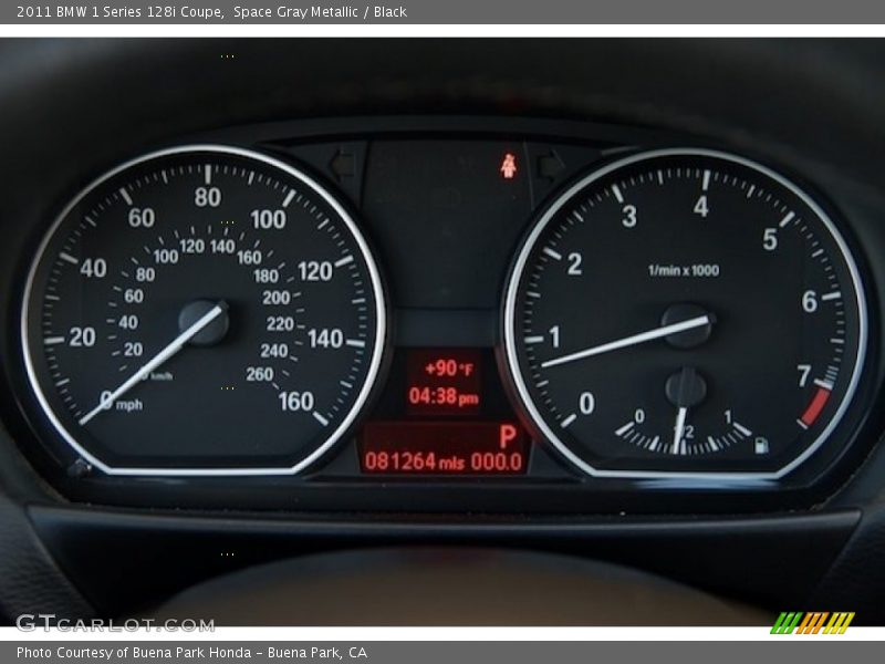 Space Gray Metallic / Black 2011 BMW 1 Series 128i Coupe