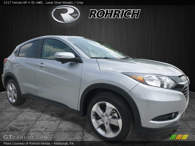 Lunar Silver Metallic / Gray 2017 Honda HR-V EX AWD