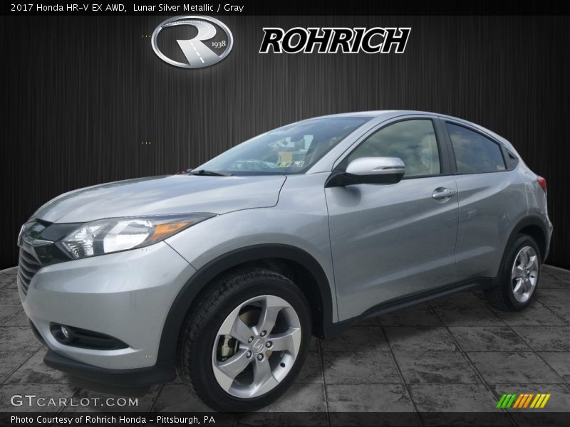 Lunar Silver Metallic / Gray 2017 Honda HR-V EX AWD