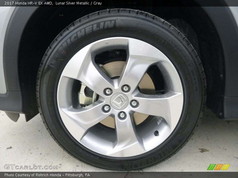 Lunar Silver Metallic / Gray 2017 Honda HR-V EX AWD