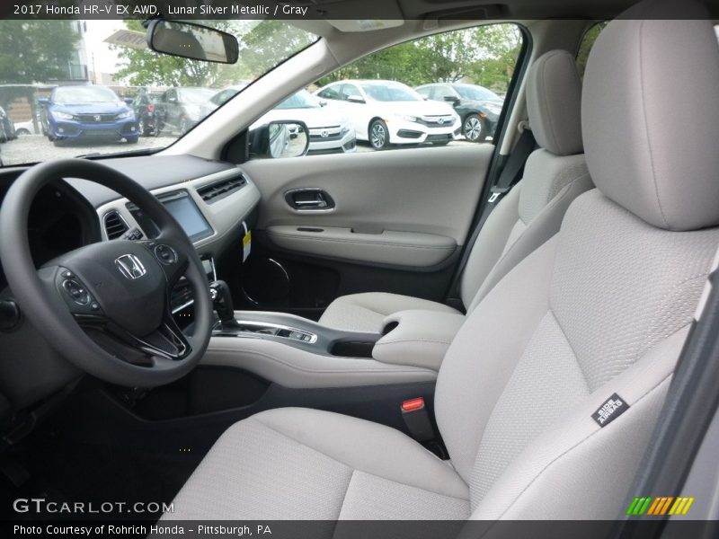 Lunar Silver Metallic / Gray 2017 Honda HR-V EX AWD