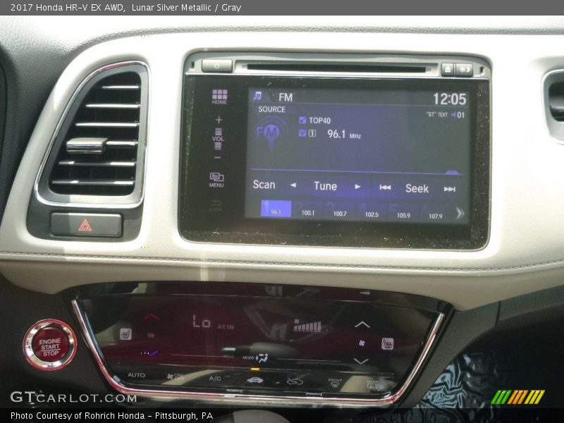 Lunar Silver Metallic / Gray 2017 Honda HR-V EX AWD