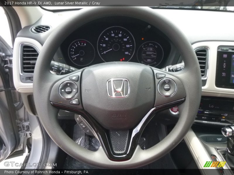 Lunar Silver Metallic / Gray 2017 Honda HR-V EX AWD
