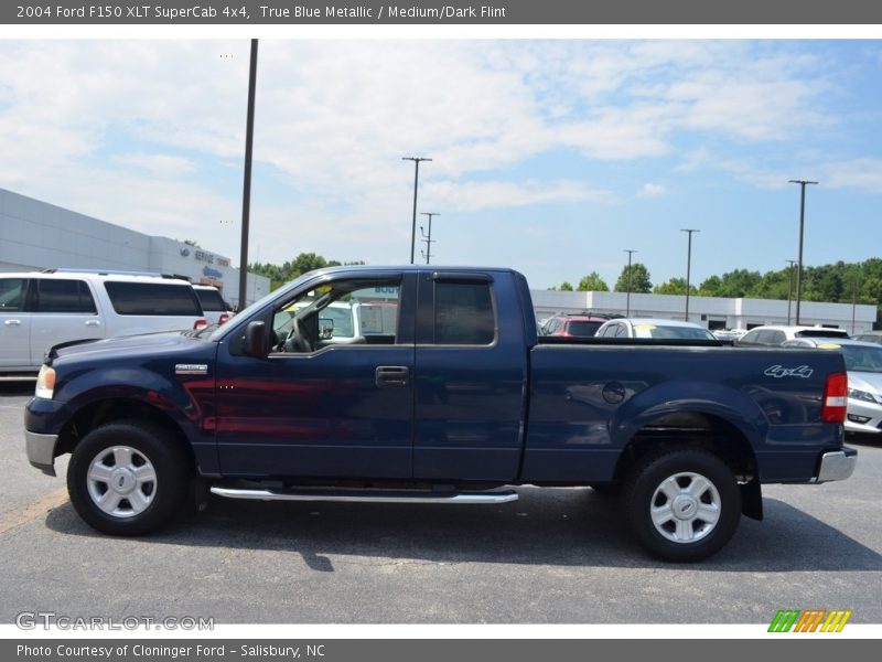 True Blue Metallic / Medium/Dark Flint 2004 Ford F150 XLT SuperCab 4x4