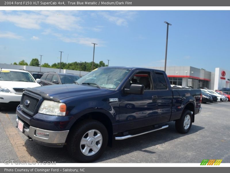 True Blue Metallic / Medium/Dark Flint 2004 Ford F150 XLT SuperCab 4x4