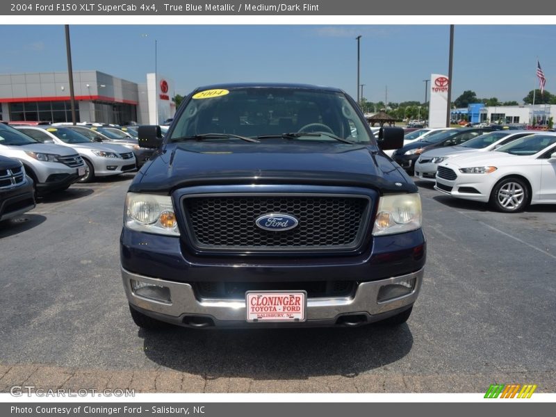 True Blue Metallic / Medium/Dark Flint 2004 Ford F150 XLT SuperCab 4x4
