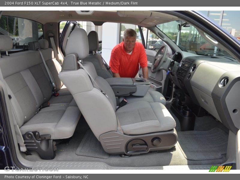 True Blue Metallic / Medium/Dark Flint 2004 Ford F150 XLT SuperCab 4x4