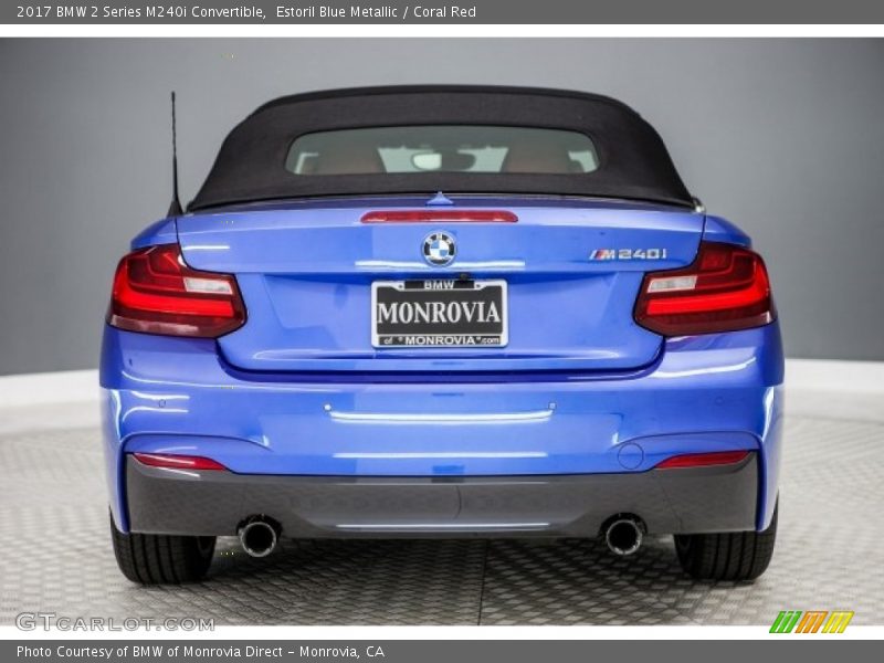 Estoril Blue Metallic / Coral Red 2017 BMW 2 Series M240i Convertible
