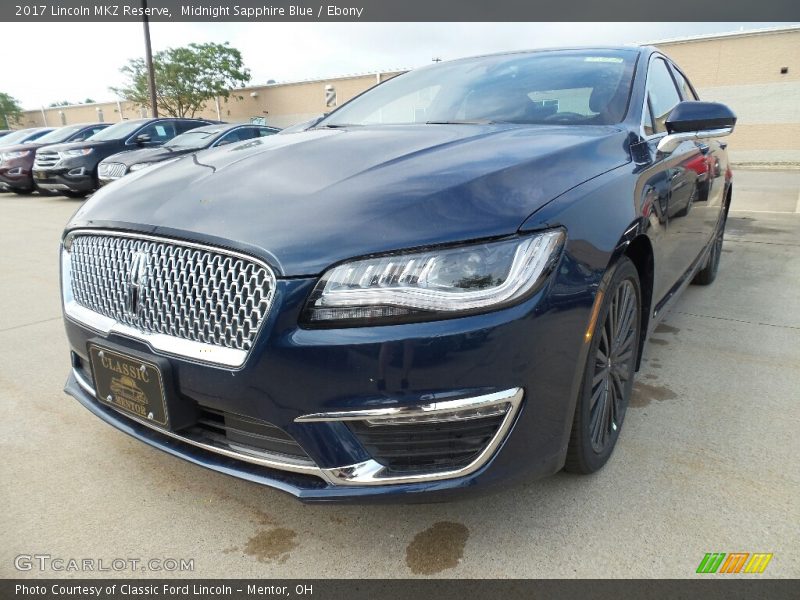 Midnight Sapphire Blue / Ebony 2017 Lincoln MKZ Reserve