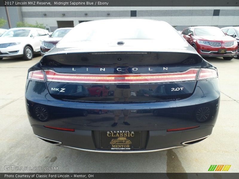 Midnight Sapphire Blue / Ebony 2017 Lincoln MKZ Reserve