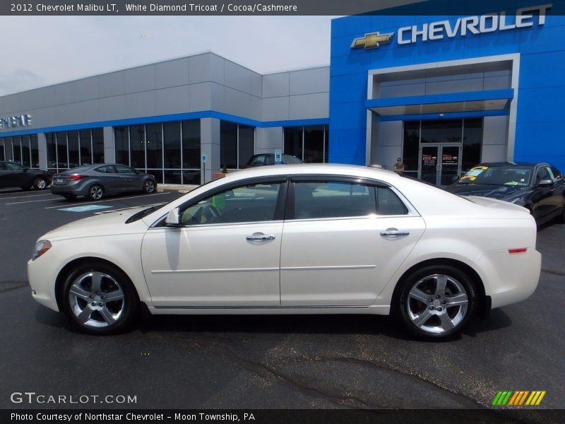 White Diamond Tricoat / Cocoa/Cashmere 2012 Chevrolet Malibu LT