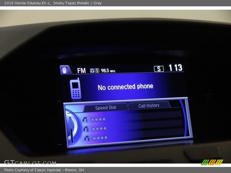 Smoky Topaz Metallic / Gray 2016 Honda Odyssey EX-L