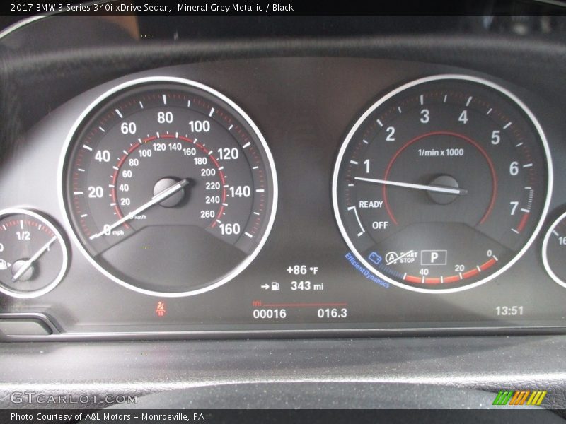 Mineral Grey Metallic / Black 2017 BMW 3 Series 340i xDrive Sedan