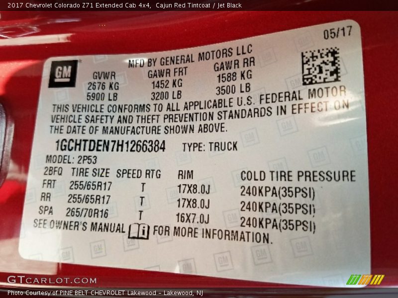 Cajun Red Tintcoat / Jet Black 2017 Chevrolet Colorado Z71 Extended Cab 4x4