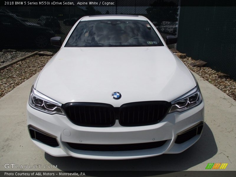 Alpine White / Cognac 2018 BMW 5 Series M550i xDrive Sedan