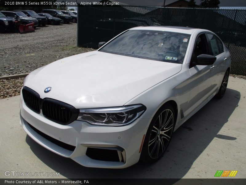 Alpine White / Cognac 2018 BMW 5 Series M550i xDrive Sedan