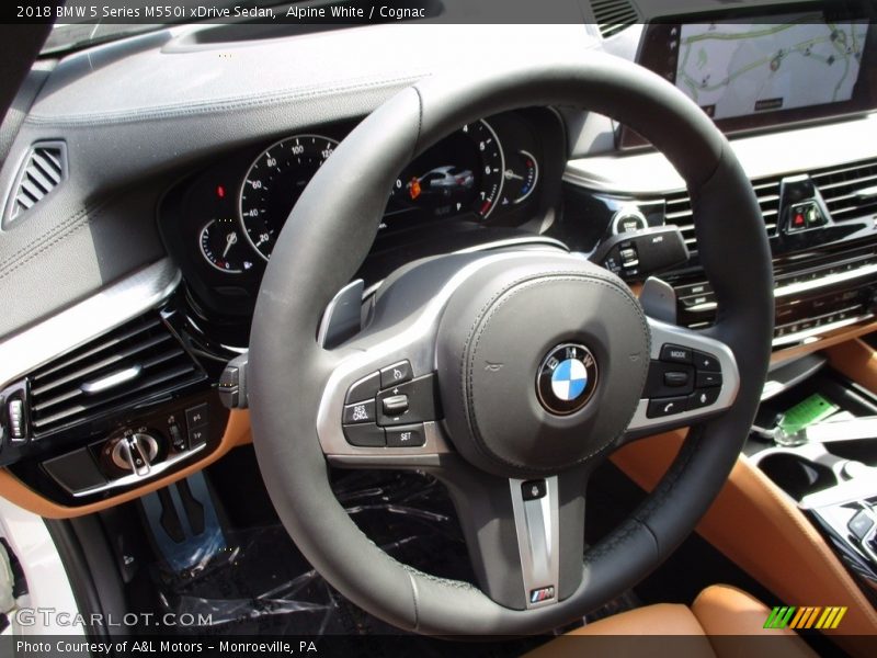 Alpine White / Cognac 2018 BMW 5 Series M550i xDrive Sedan