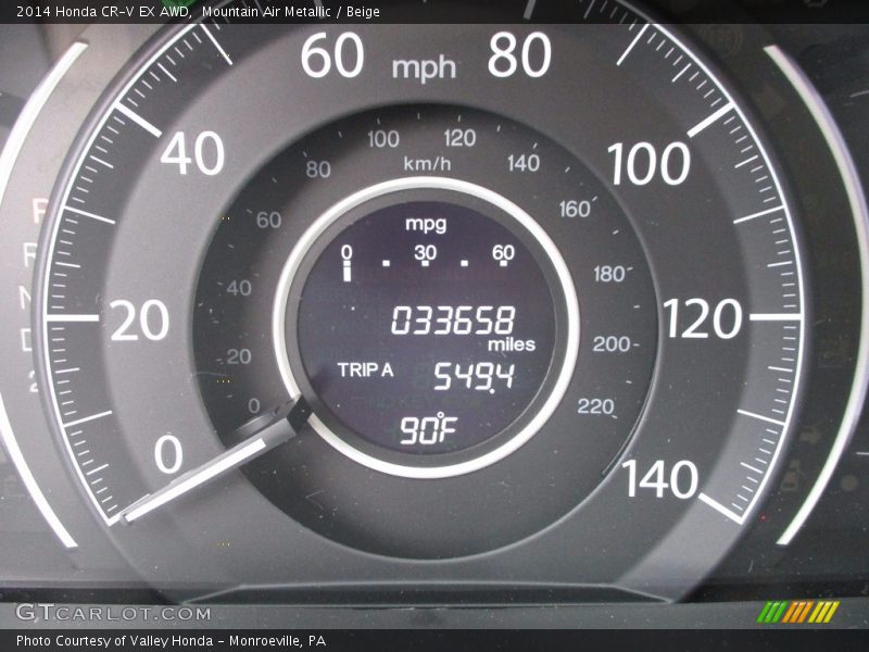 Mountain Air Metallic / Beige 2014 Honda CR-V EX AWD